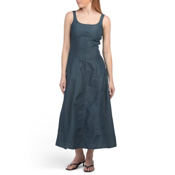 TULIP Denim Seamed Corset Detail Dress - Picture 1 of 2
